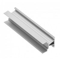 Алюминиевый профиль для LED ленты GLAX Торцевой, угловой, (толщина плиты 19мм), узкий двусторонний, 3м, серебристый