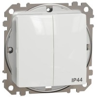 Slēdzis 1+1 balts IP44 10AX Sedna Design
