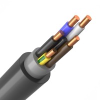 5x1.5 kabelis, monolīts, apaļšs, melns